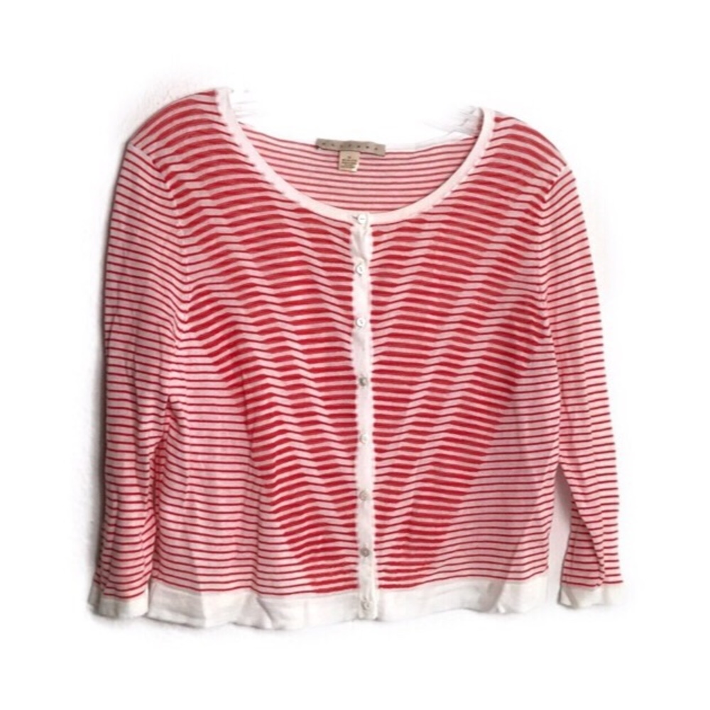 Belford Geometric Striped Cropped Cardigan M